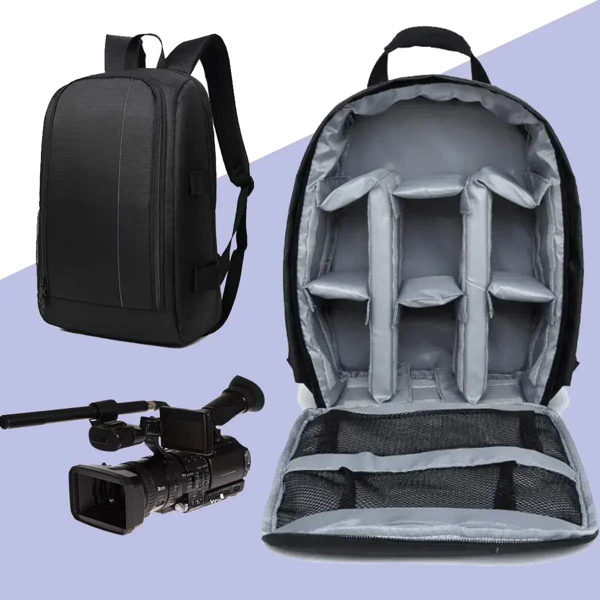 Multi-functional Waterproof DSLR SLR Camera Backpack Rucksack Bag Case for Canon Nikon Sony Lightweight Large Capacity