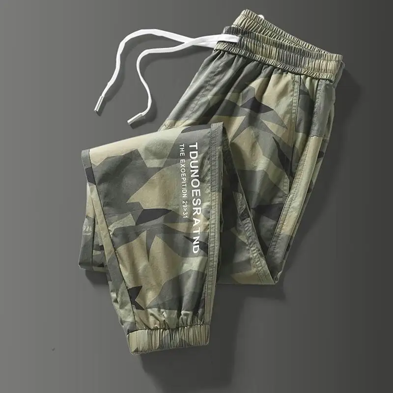 

2025 New Men's Summer Thin Qui Dry Ice Silk Casual Pants Camouflage Workwear Breathable Loose Fit Youthful Sle