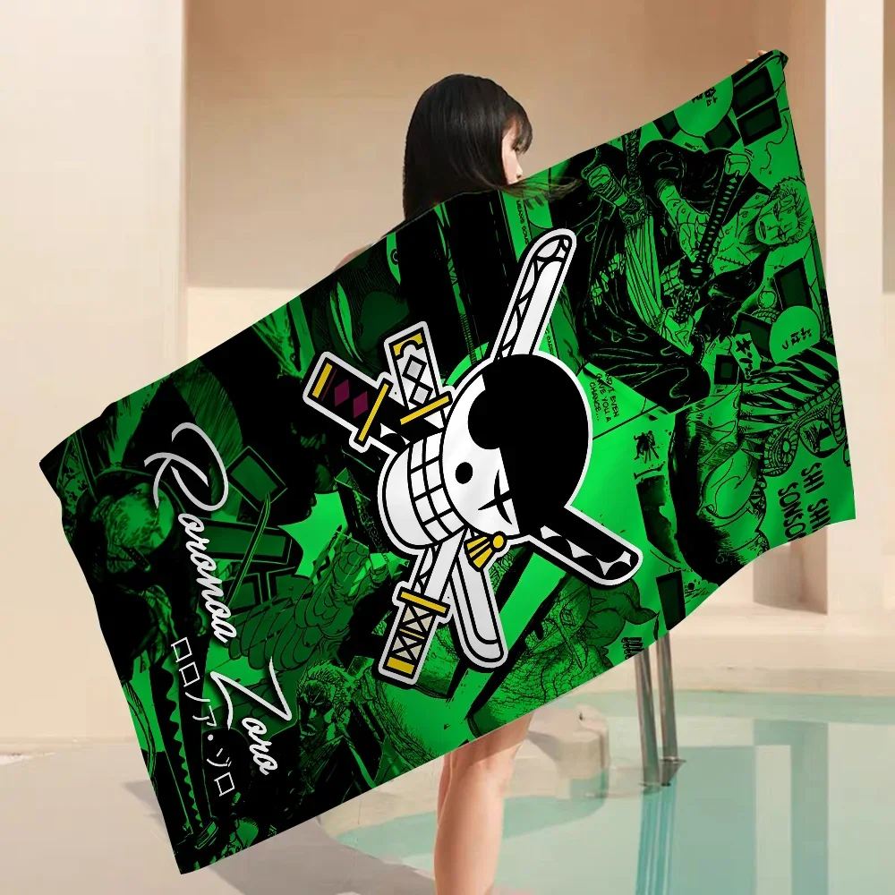 

Japanese Anime One P-Piece Beach Towel Cartoon Cute Summer Kids Large Bath Pool Microfiber Absorbent for Swimming Travel