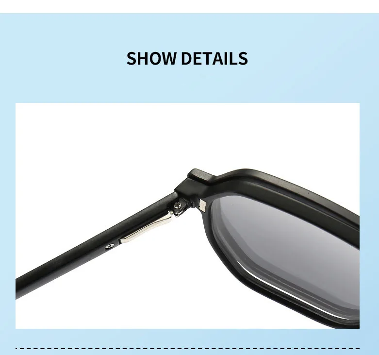 VCKA 6 In 1 Pilot Polarisierte Myopie Sonnenbrille 2025 NEUE Magnetische Clip Männer Frauen Gläser Optische Verordnung Brillen -0,5 bis -6,0 – Detail 4