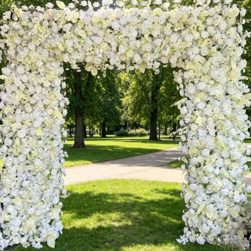 White wedding square arch decoration hotel wedding set bottom simulation flower art