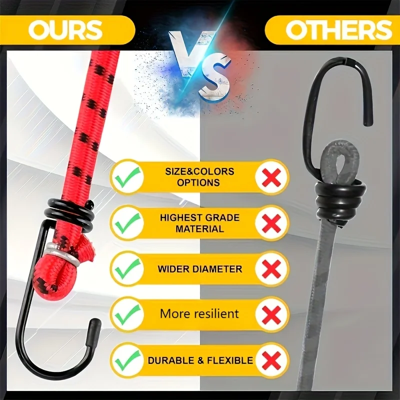 Heavy-Duty Elastic Luggage Straps with Double Hooks - Security Tie-Downs, Suitable for Suitcases, Motorcycles, Cars, Trucks, Bicycles - Multi-Purpose Cargo Straps, Suitable for Travel, Moving, Warehouse - Durable and Easy to Use, Travel Luggage Straps, Vehicle Cargo Holders, Multi-Functional Cargo Straps, Sturdy Hook Design, Moving Essentials, Reinforced Structure, Moving Supplies