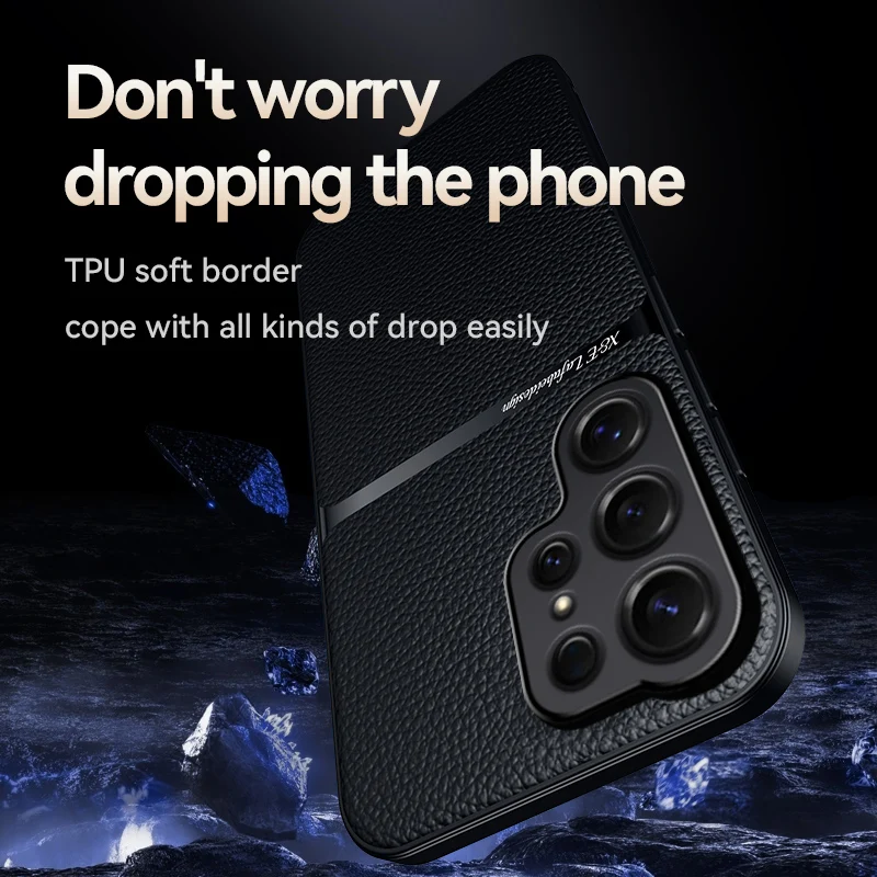Back Leather Case Cover for Samsung Galaxy S26Ultra S26Plus S26 Car Holder Magnetic Leather Case Cellphone Coques view 4