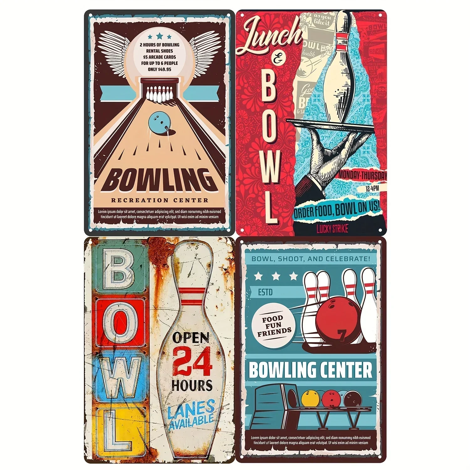 Retro Bowling Metal…
