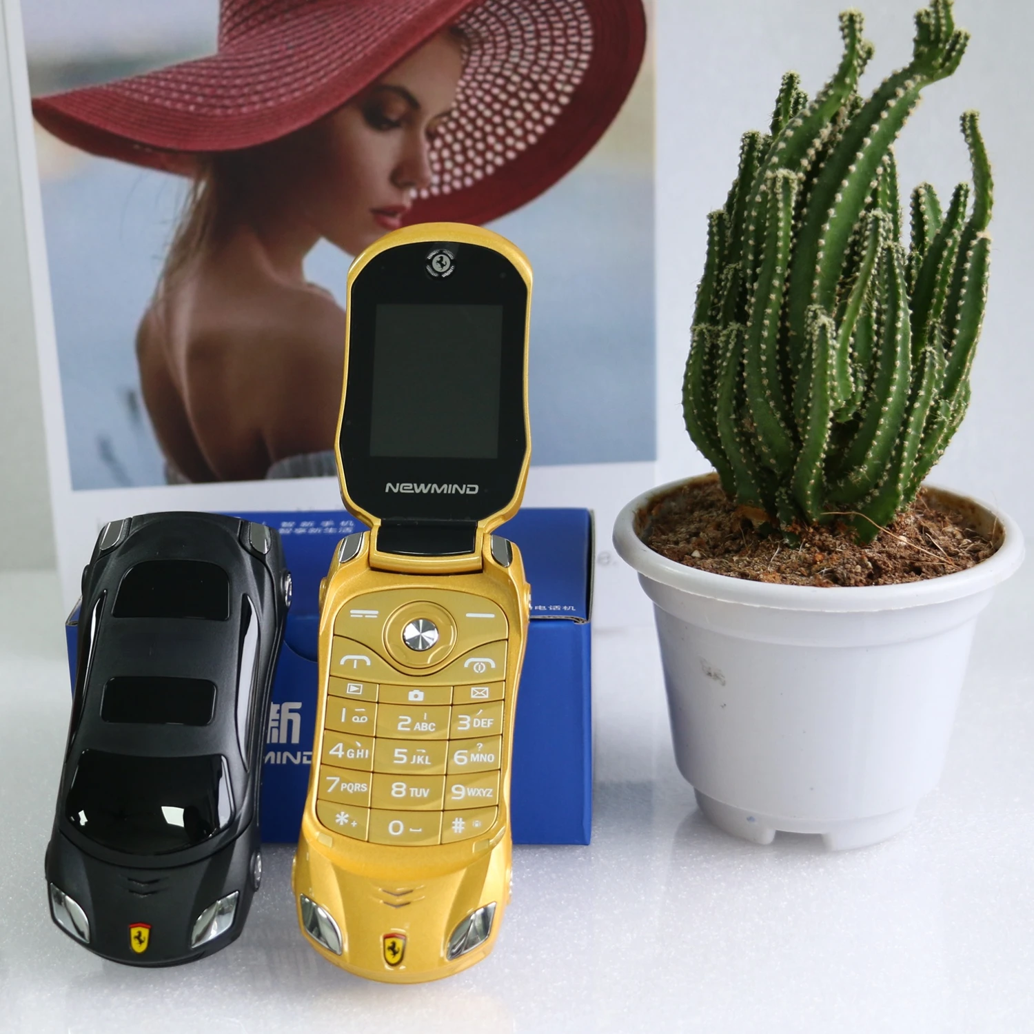 Children Toy Mini Folding Phone for Kids Dual SIM Small Size Cute Mobile Blacklist LED Lights Fun Gift for Boys Girls Student