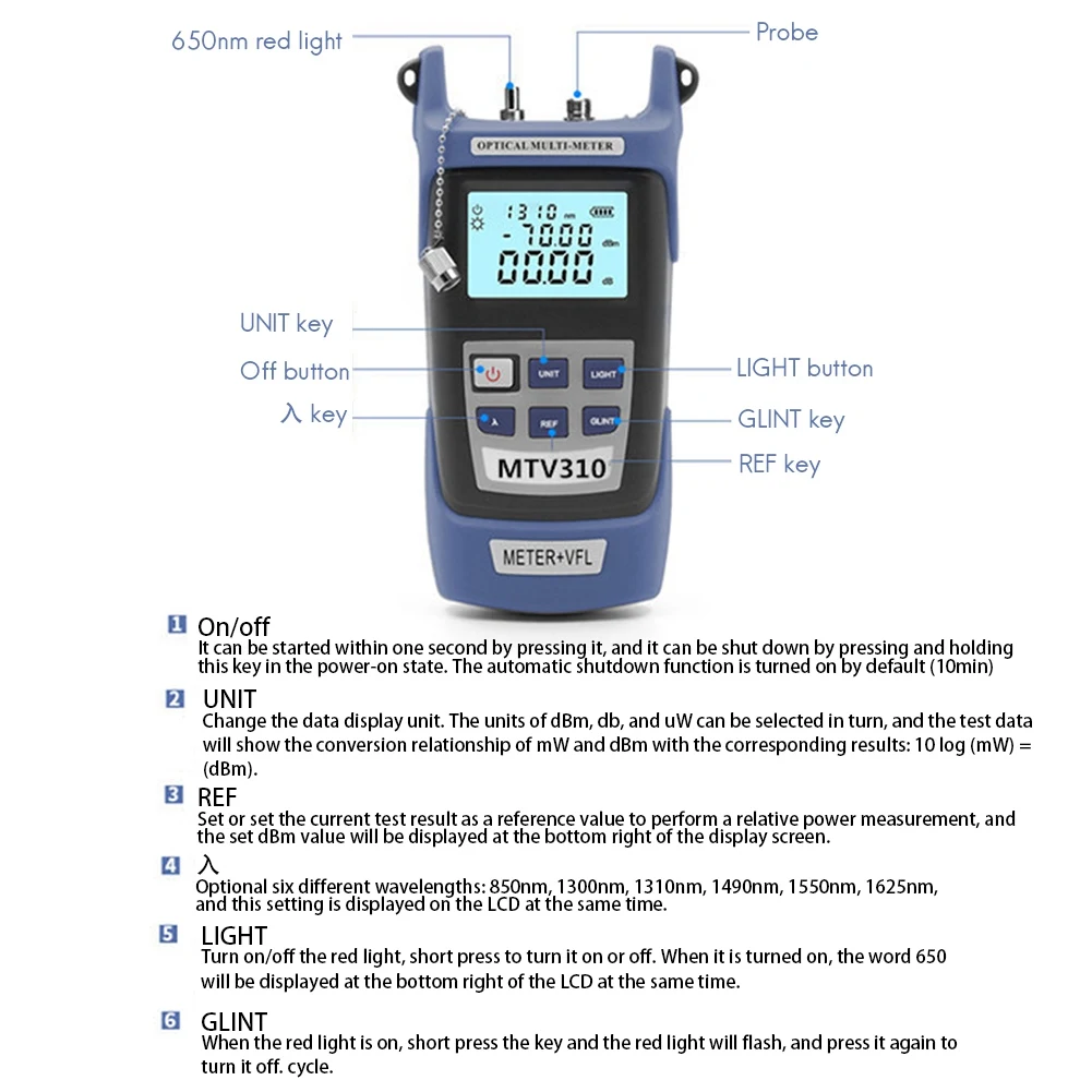 Optical Fiber Power Meter with Light Source SC FC ST Connector Optical Test Equipment for Communication Engineering