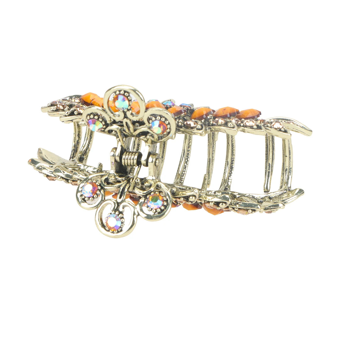 

1Pcs Retro Hair Clip Durable Brown Rhinestone Grip Stylish Jaw Clip Perfect Birthday Gift Girls Hair Accessories