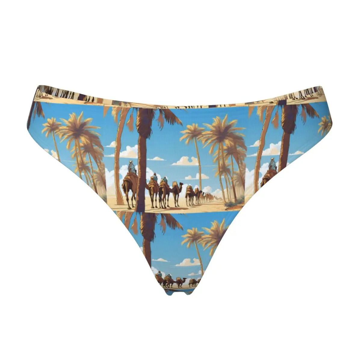 Custom Caravan Under The Blue Sky G-string Panties Breathable Women Stretch Thongs Comfort Underwear