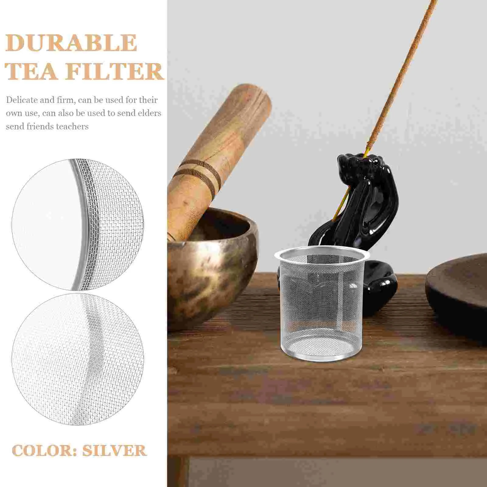 Stainless Steel Fine Mesh Teapot Strainer Infuser for Loose Leaf Black Oolong Tea Coffee Pot Supplies Home Use Gifts