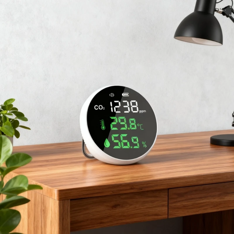 

CO2 Detector, Indoor Air Quality Monitors, Digital CO2 Meter Carbon Dioxide Detector,Air Tester for CO2 Alarm 896C