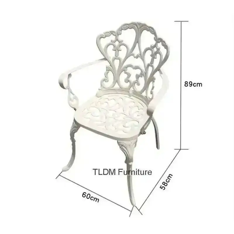 Cast Outdoor Aluminum Tables and Chairs Set Courtyard Garden Urniture Terrace Combination Leisure Metal Round Patio Table p c