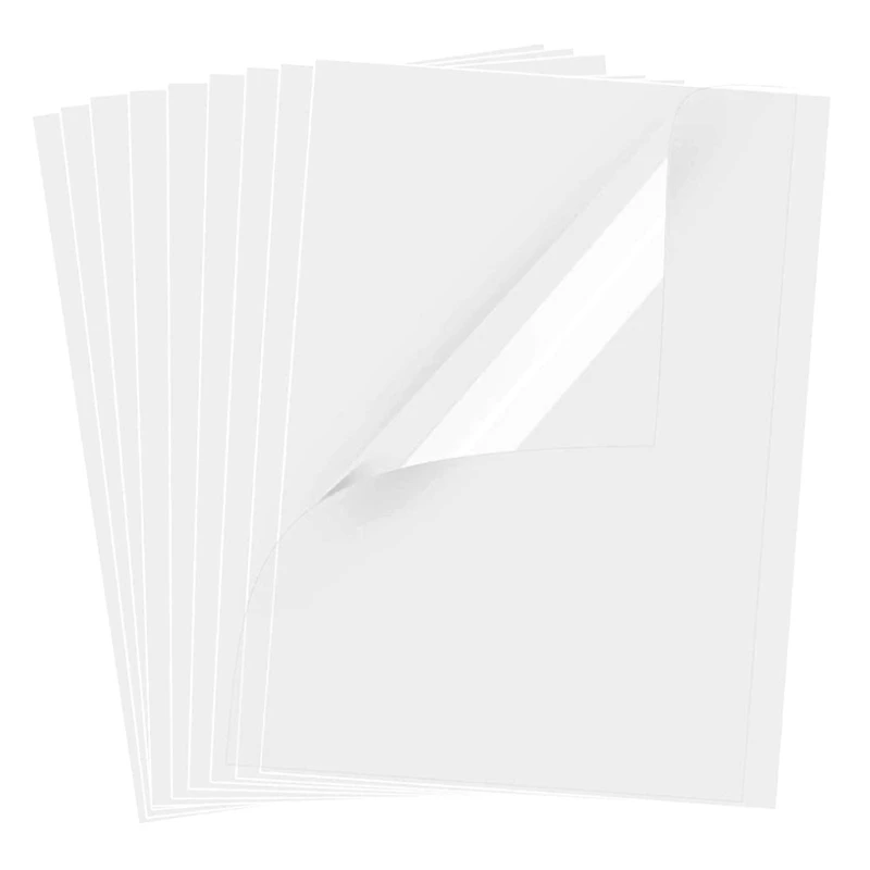 A 4 Printable Sticker Paper for Inkjet Printer 100 Sheets Waterproof Decal Adhesive Sheets Clear Copy Paper F19E