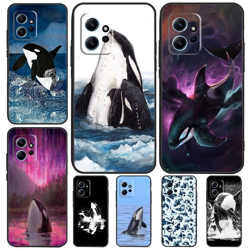 Killer Whale Orca Case For Xiaomi Redmi Note 11 12 10 Pro 8 9 Note 12S 11S 9S 10S Redmi 12C 9C 10C 12 Cover