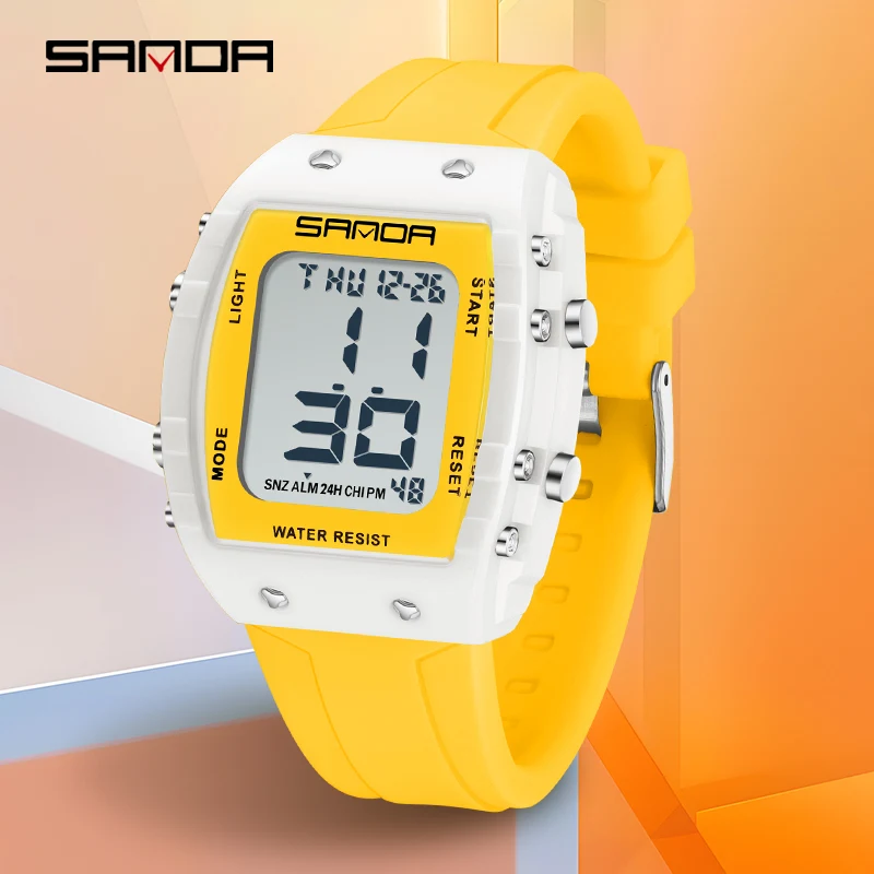 SANDA 2175 Fashion Simple Sport Countdown Watches Men Women Military Liminous LED Digital Watch Alarm Clock saat kol saati erkek