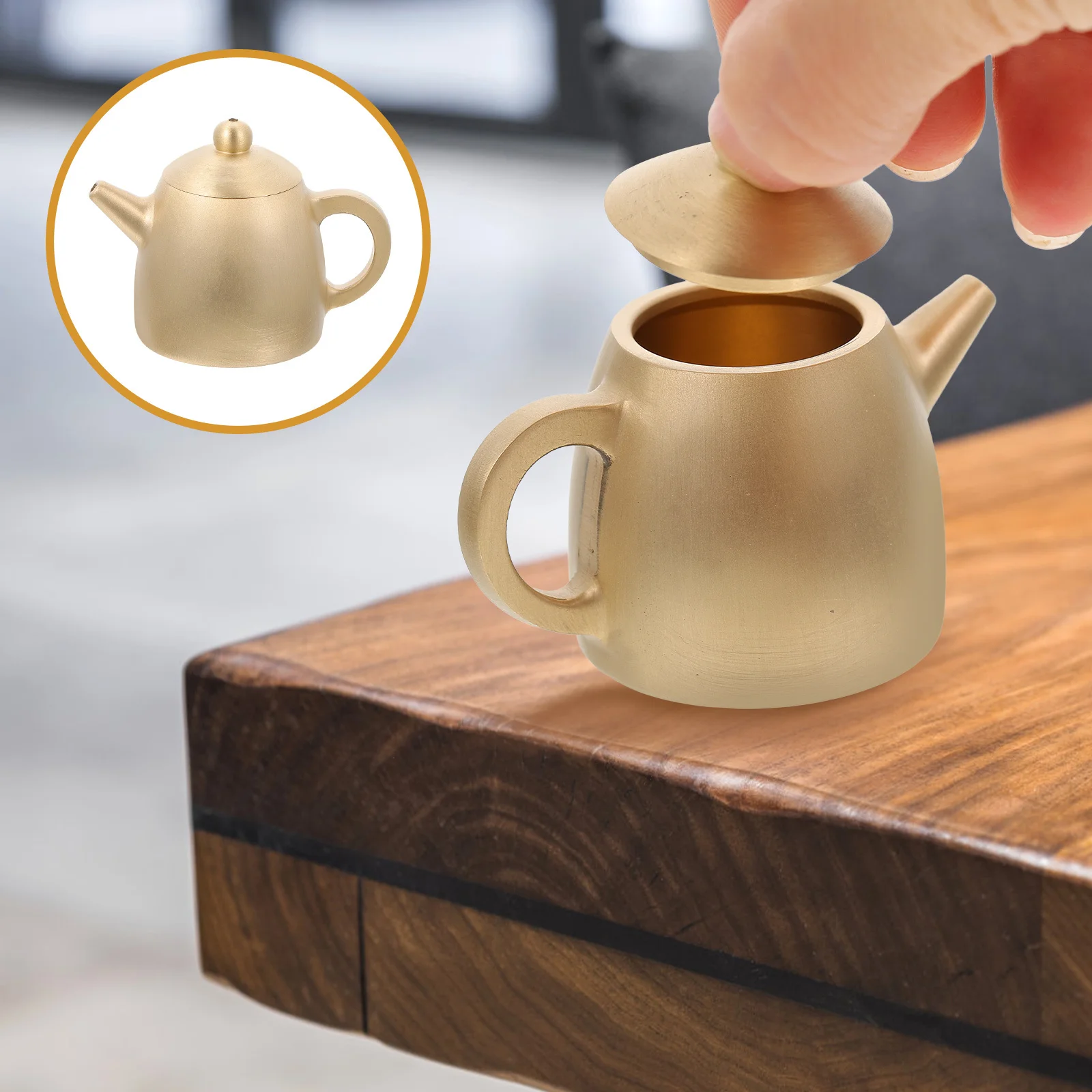 

Miniature Brass Ornament Retro Chinese Style Craft Desktop Teapot Decor Desktop Decor For Home Office Tabletop Collection