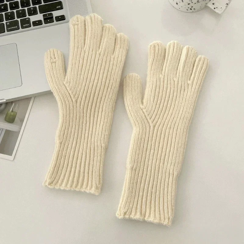 New Touch Screen Gloves for Playing Phone Women Winter Thicken Warm Knitted Stretch Gloves Full Finger Outdoor Skiing Gloves Y2K