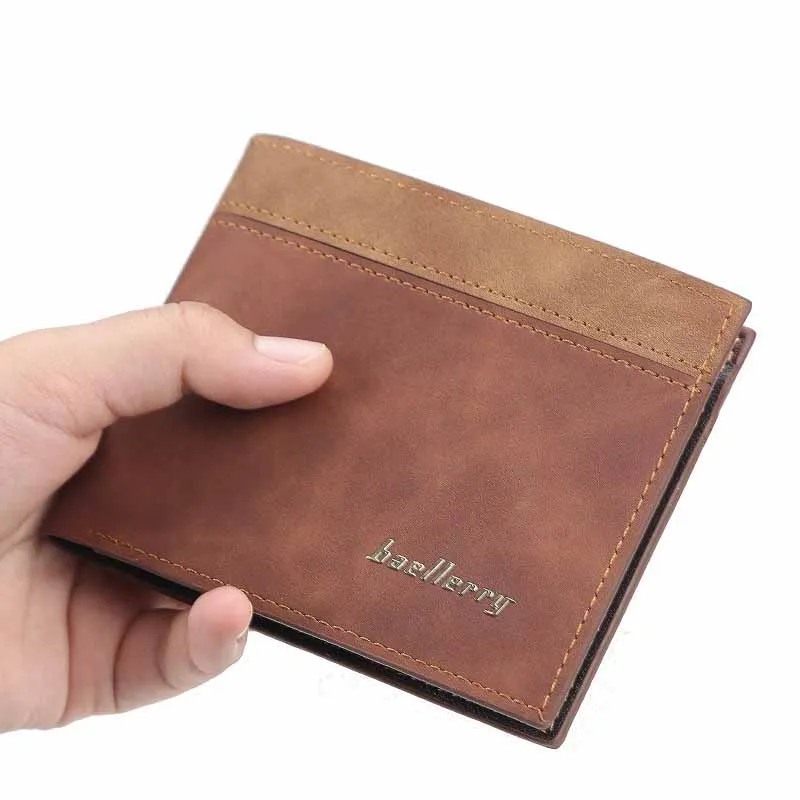 

2025 Man Short PU Leather Wallet Simple Solid Fashion Thin Money Bag Credit Card Holder Classic Business Purse Men Birthday Gift