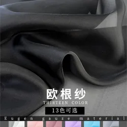 High Density Organza Fabric New Chinese Style Blouse Wedding Dress Fashion Cloth Translucent Crystal Yarn