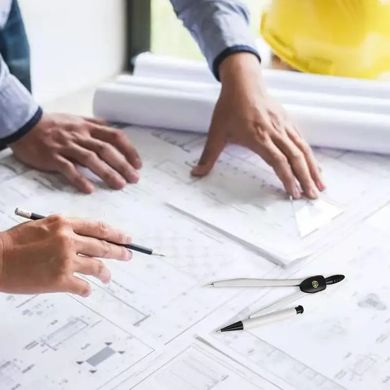 Math Compass Kids Student Compass For School Geometry Learning Geometry Compass With Retractable Mechanical Pencil & A Box Of