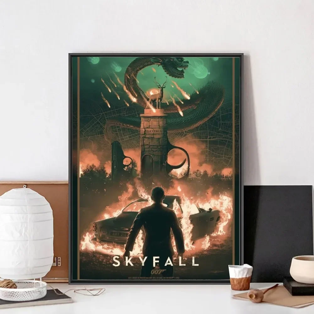 Movie Poster Of 007 Series Skyfall Poster No Framed Kraft Club Bar Paper Vintage Poster Wall Art Painting Bedroom Study Stickers