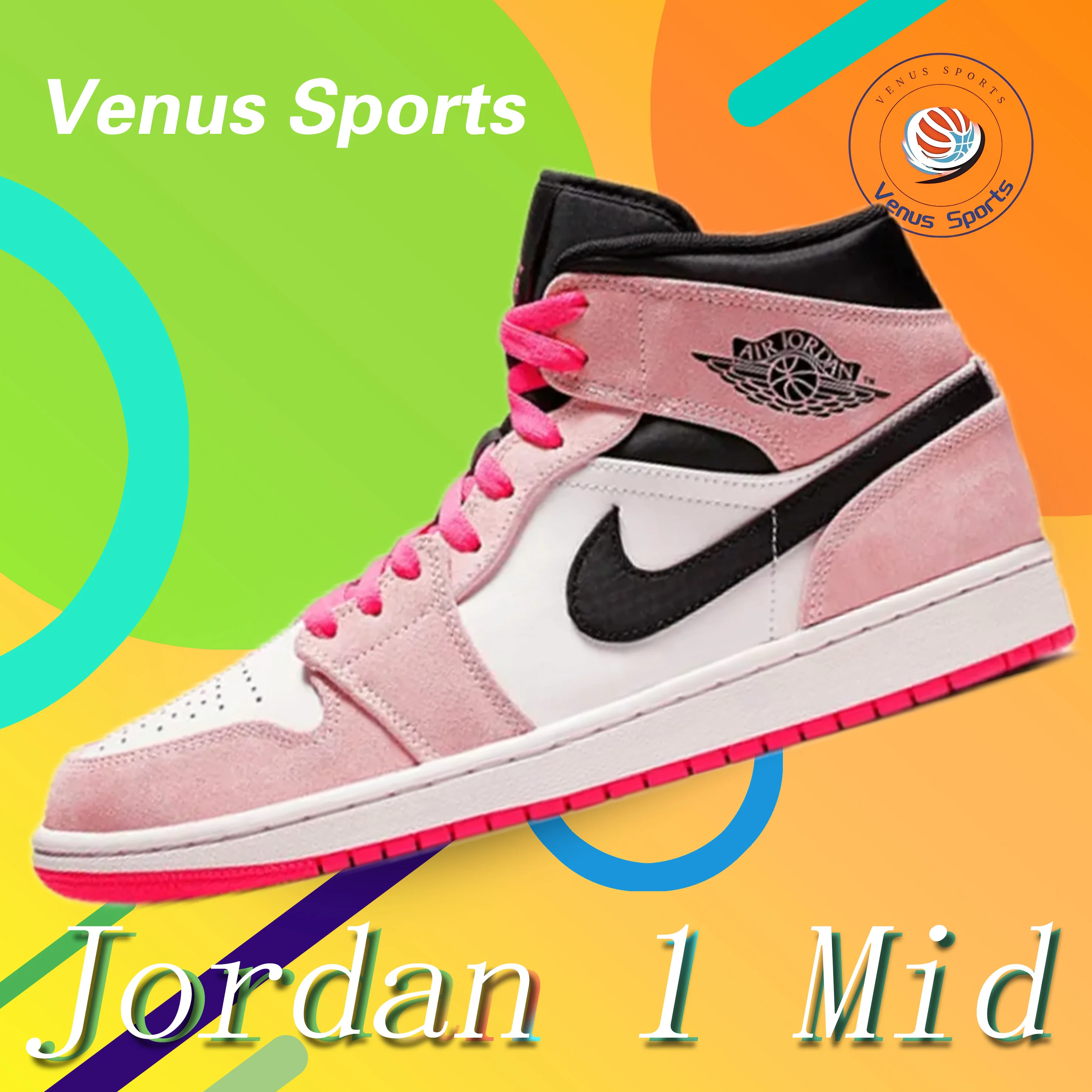 Jordan Air Jordan 1 Mid “Crimson Tint” SE mid-top retro hundred board shoes Men and women with the same models pink