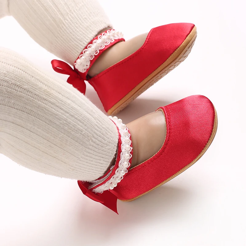 Mary Jane Flats für Kleinkinder, Mädchen, mit Schleife, rutschfeste, weiche Sohle, Prinzessinnen-Laufschuhe für Kleinkinder, Sneaker, Hochzeitskleid, Tanzschuhe – Detail 23