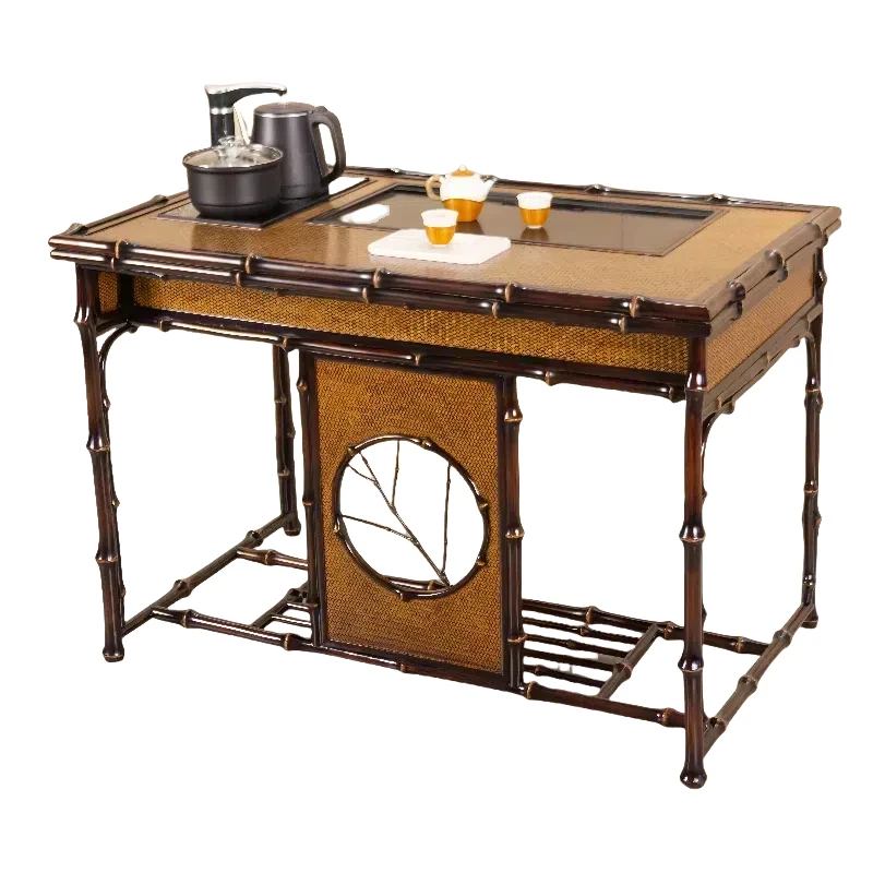 توفر طاولات الطعام الحديثة المصنوعة من الخيزران لتخزين المنزل أو الفنادق لمحلات الشاي الحرفي #3