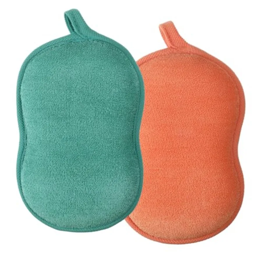 2 PCS Baby Bath Sponge, Soft Absorbent Baby Sponge for Bathing, Exfoliating Shower Sponge for Body, Bath Sponges Loofah for Inf