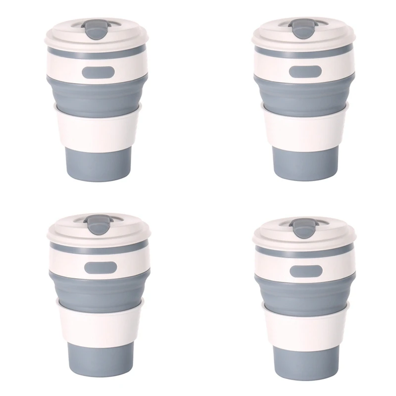 

DW-Gray Silicone Foldable Travel Cup-Camping Cup, Foldable Water Cup, Adult Drinking Cup with