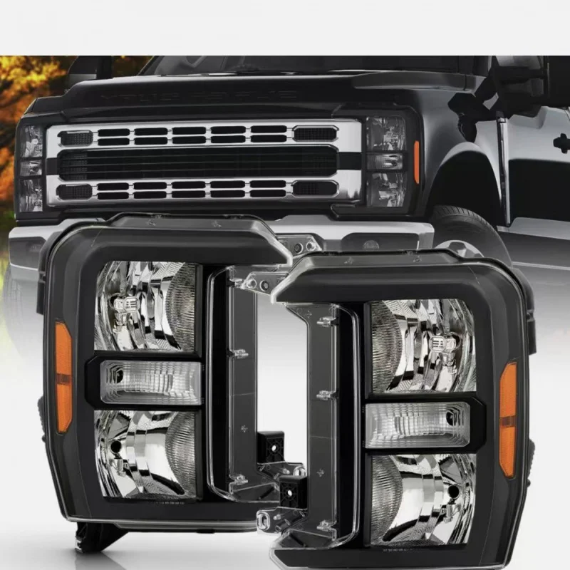 Suitable for 2023-2024 Ford F250 F350 Halogen Headlights Black Base