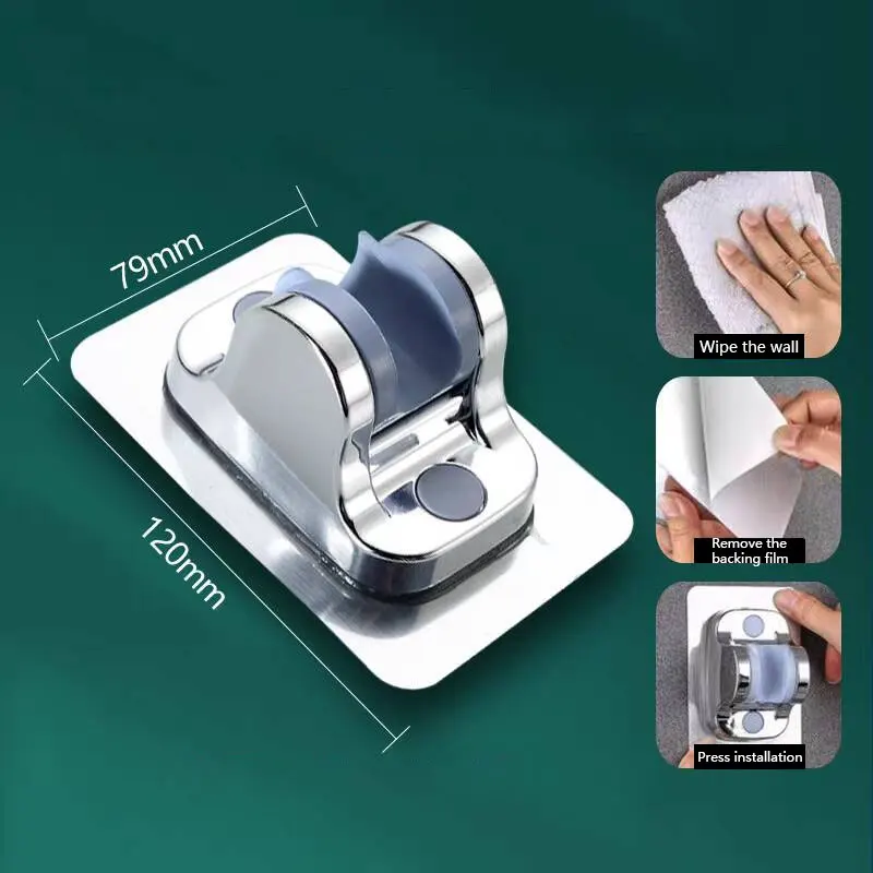 Non-drilling Showerhead Bracket Adjustable Showerhead Hanger Bathroom Shower Accessories Rain Shower Lotus Pod Fixed Wall Base