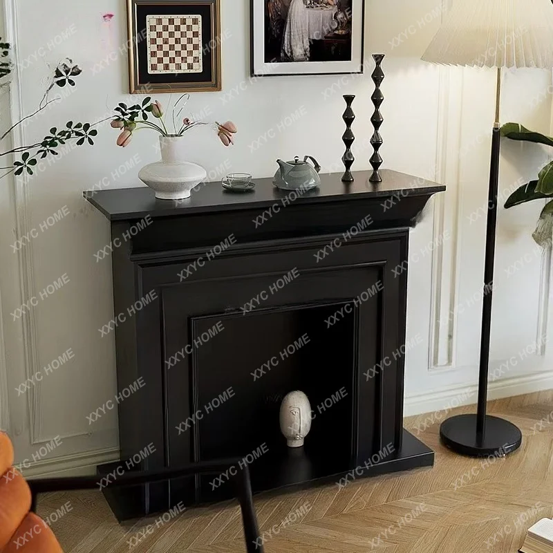 XX simulation flame retro black fireplace decorative cabinet homestay entrance home living room entrance cabinet live