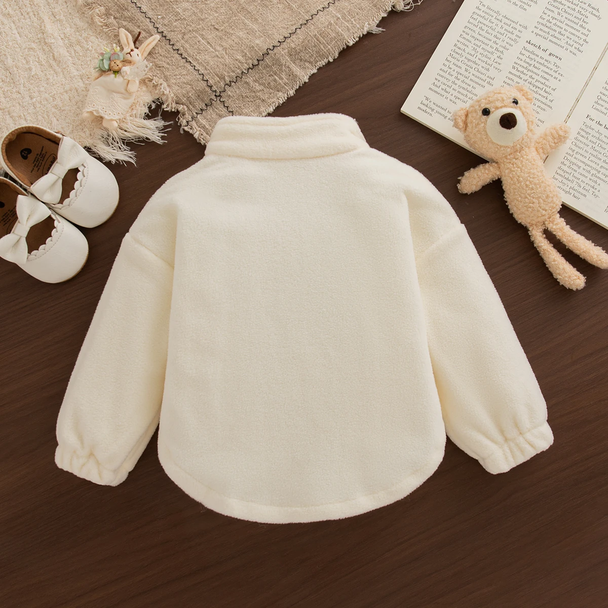 女の子トップス春と秋の無地長袖ジッパーベビースウェットシャツ - Baby Clothing Zipper のレビューと価格