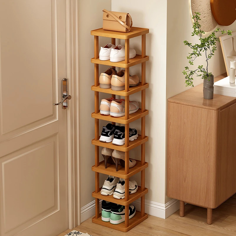 Narrow Shoe Rack Multi Tier Space Saving Shoe Organizer for Entryway Apartment Rental Home Small Space Storage