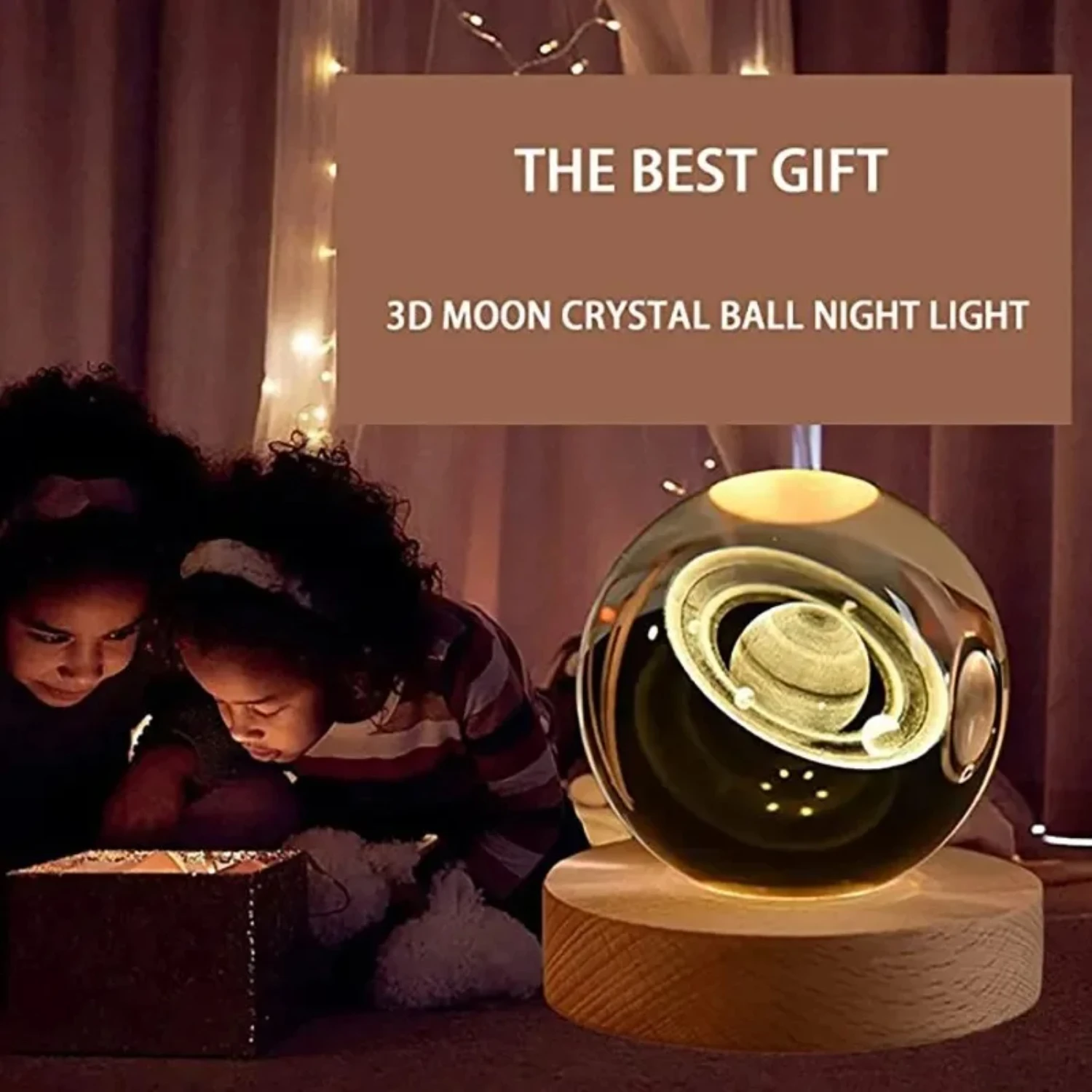 New USB LED night light,  Crystal Ball lamp, 3D planet  lamp,  decoration Valentines Day