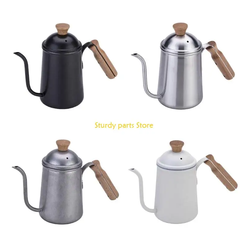 

97QC Stainless Steels Pours Over Kettle 650ml Hand Brewing Coffee Pot Long Gooseneck Coffee Pot Kitchen Tool Easy to Clean