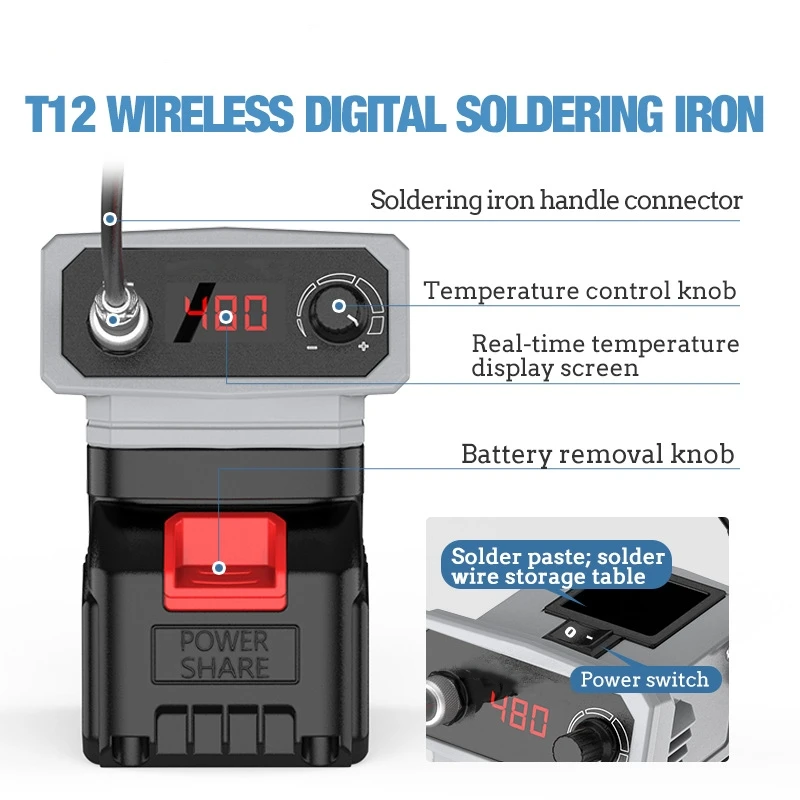 مسدس لحام كهربائي بطارية ليثيوم لحام سريع آلة توصيل القصدير الأوتوماتيكية منزلية متعددة الوظائف مكواة لحام صغيرة