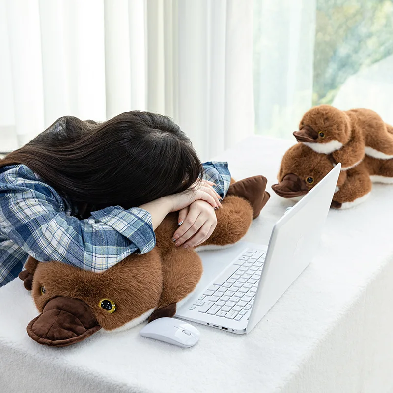 Kawaii ألعاب من نسيج مخملي كابيبارا منقار البط الحيوان محشوة دمية احتضان الأصدقاء للأطفال هدية عيد ميلاد لينة لطيف الطفل الحيوان أفخم #4