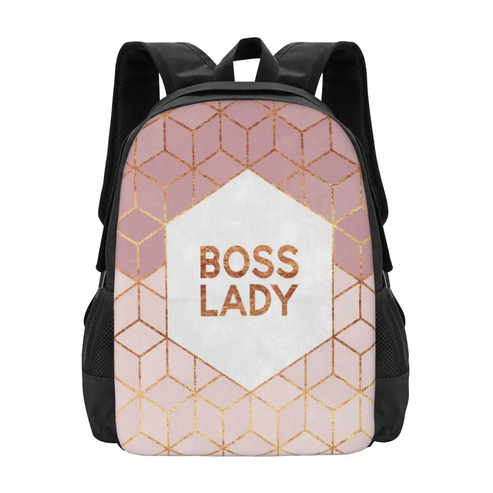 BodiLady-Sac à dos pour étudiant, sac de voyage pour ordinateur portable, bosslady girlboss, bodPink girly, texte féminin, GROVopography