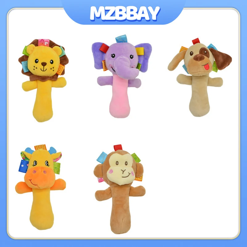 Baby Pluche Rammelaars Zachte Knuffel Rammelaar Handgreep Baby Speelgoed 0-12 Maanden Pasgeboren Vroege Educatief Cartoon Dier bel Speelgoed