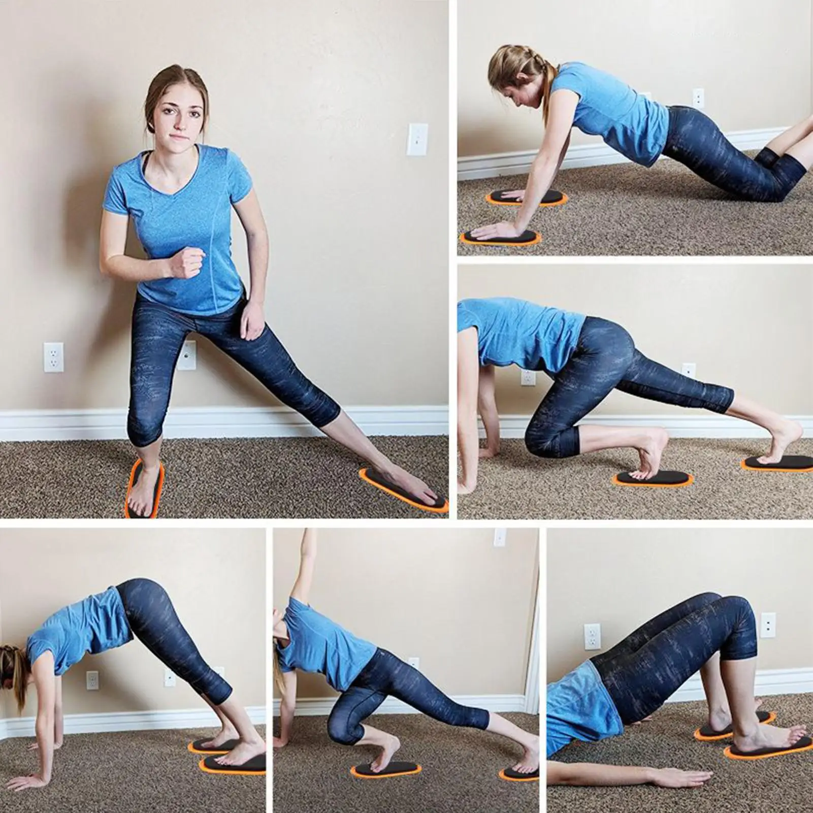 Workout-Slider, ovale Form, Trainingsgleiter, Übungs-Slider für Frauen und Männer, für Zuhause, Schlafzimmer, Boden, Fitnessraum, Innenbereich, tägliche Routine