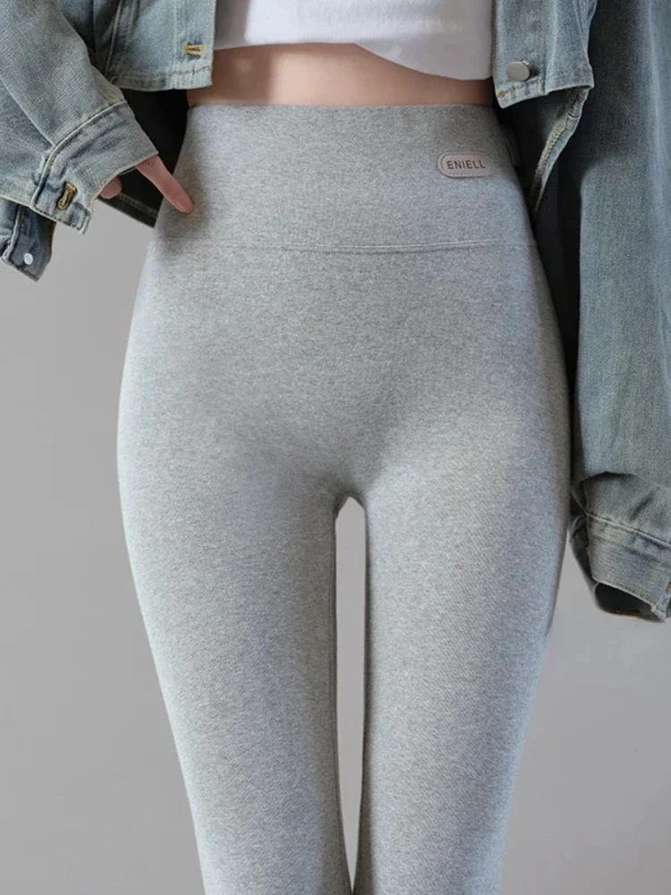 Primavera outono leggings femininas algodão emagrecimento collants com calça de lã preto estiramento cinza grosso quente leggings para roupas femininas