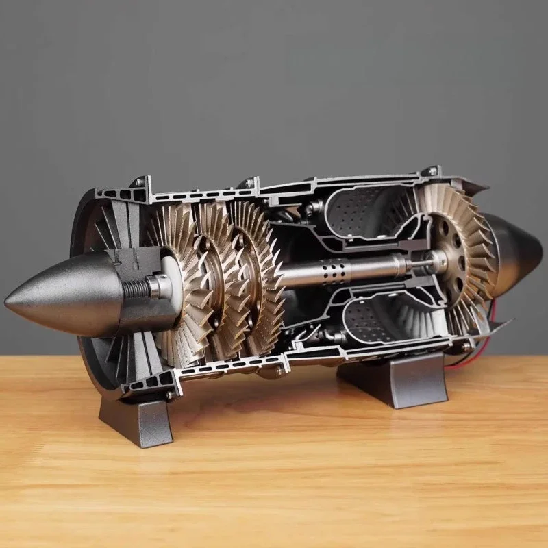 Fighter turbojet engine assembly model cross-section display tabletop ornament