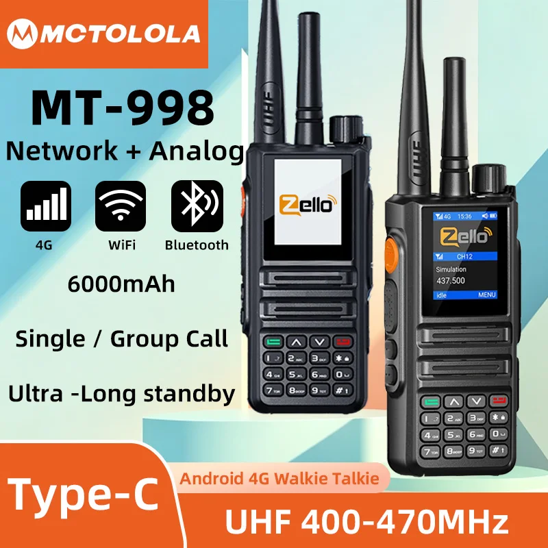 MOTOLOLA analog network dual-mode walkie talkie UHF400-470MHz Zello 4G POC network radio Android Bluetooth PTT Wifi global POC