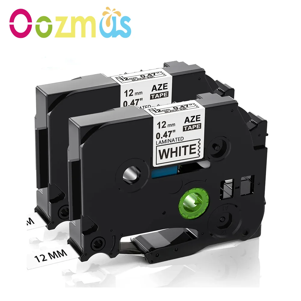 Oozmas 131 631 231 Black on White 12mm  Multicolor Laminated Label Compatible for Brother P-Touch PT-H110 PT-HD200 Label Printer