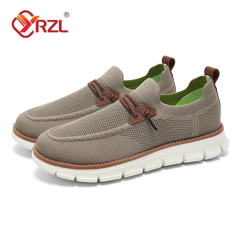 YRZL-mocasines informales de malla para hombre, zapatillas ligeras y transpirables sin cordones, zapatos cómodos para caminar, talla grande 39-48