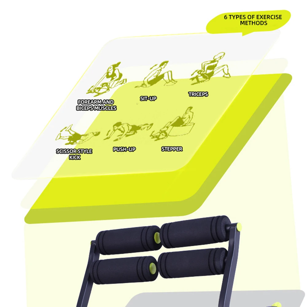 with Lower Back Support and Sit-Up BoardHome-Use Mini 6-in-1 Trainer: Multifunctional  Workout Equipment