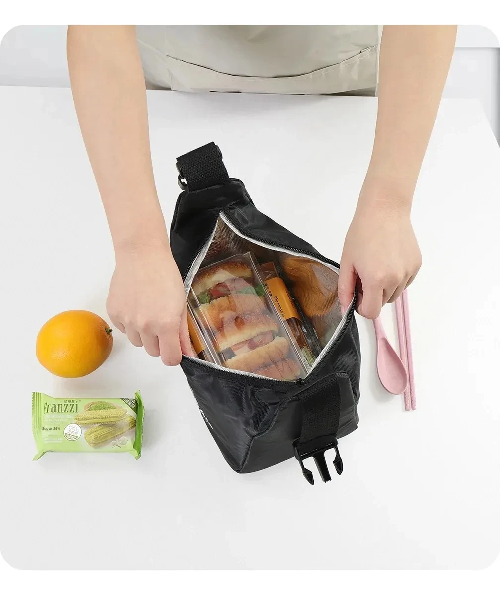 Isolierte wasserdichte Lunchtasche mit verdickter Aluminiumfolie, tragbare tragbare Thermo-Lunchbox für Büroangestellte und Studenten – Detail 3