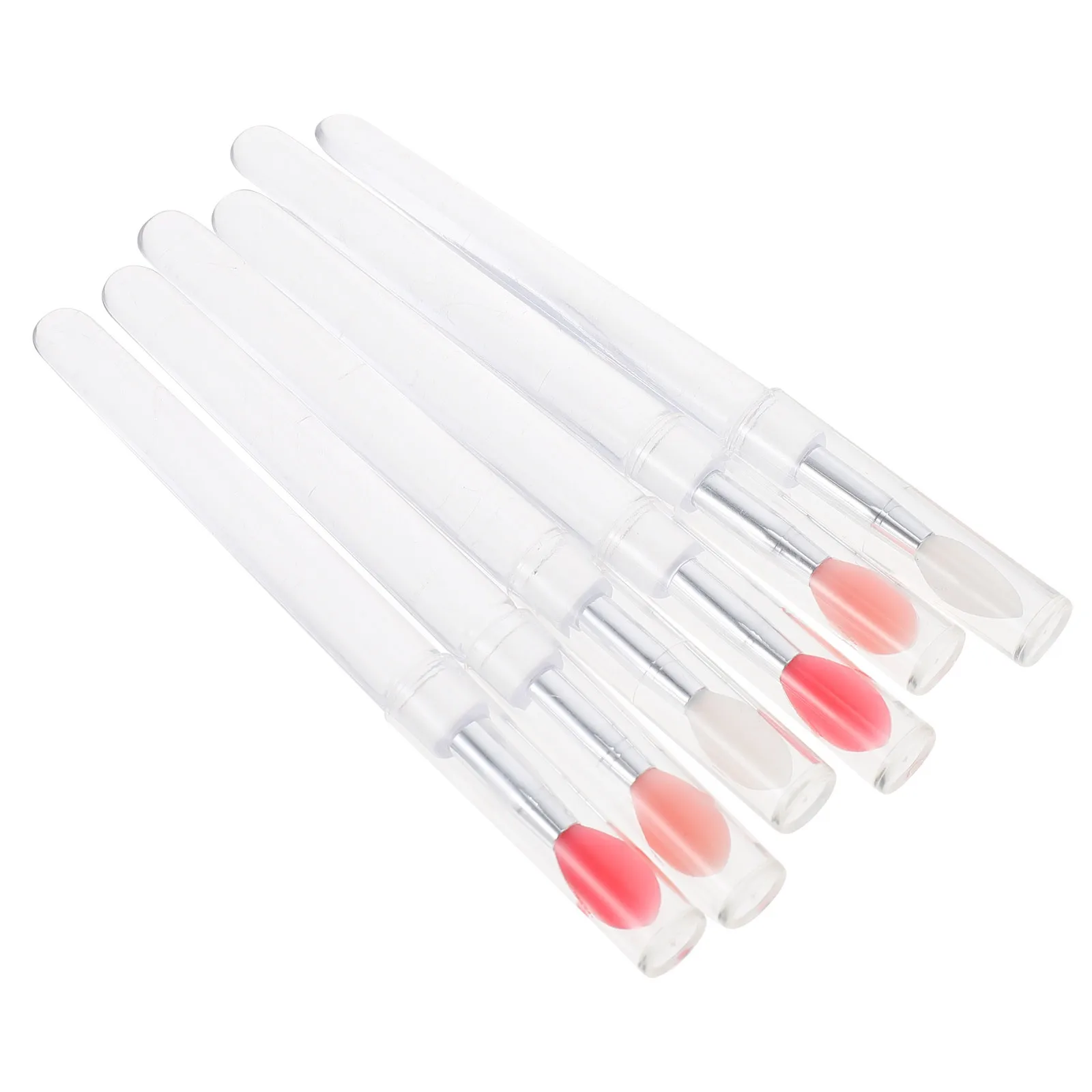 6-delige siliconen lippenstiftborstelset Zacht comfortabel handvat Lippenbalsemapplicators voor nauwkeurige lipmake-up Beauty Tool