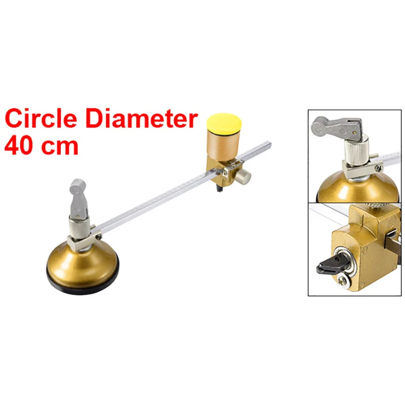 Jeffergarden Coupe-verre à 6 roues avec compas et ventouse pour découpe circulaire (80 cm Jeffergarden Coupe-verre à 6 roues avec compas et ventouse pour découpe circulaire (80 cm
